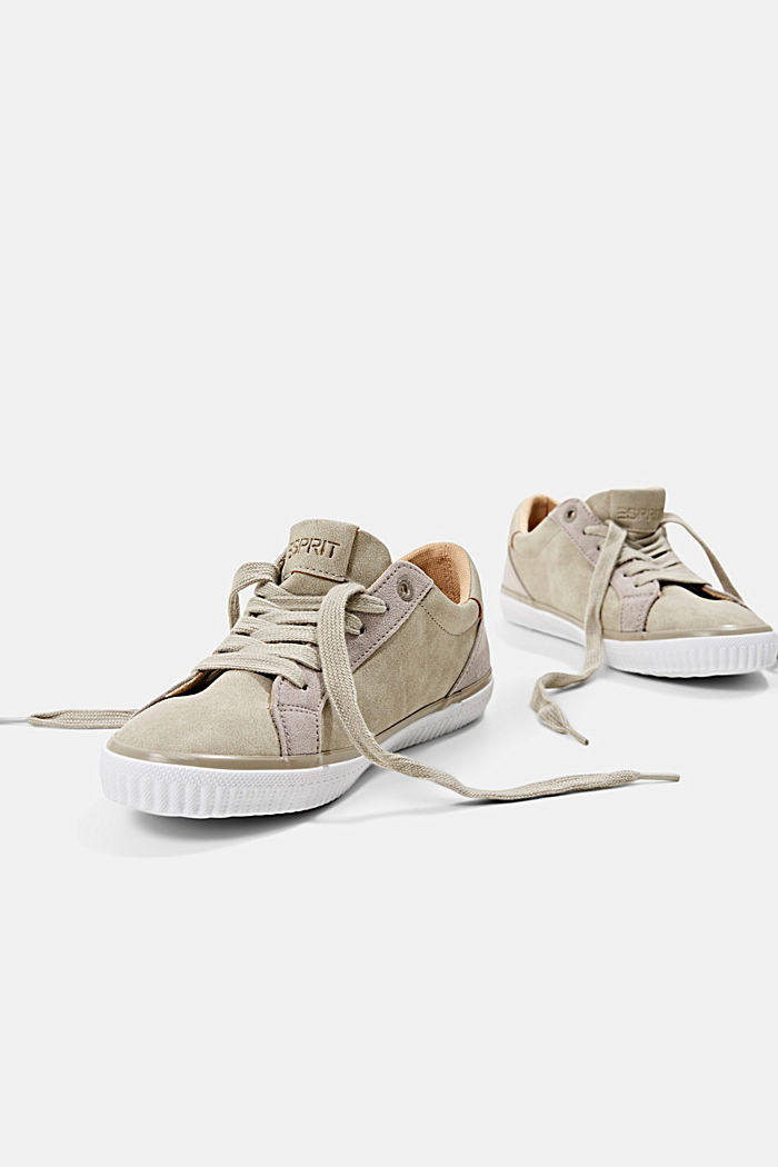 Faux leather trainers, TAUPE, overview