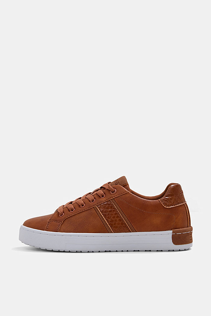 Material mix trainers in faux leather