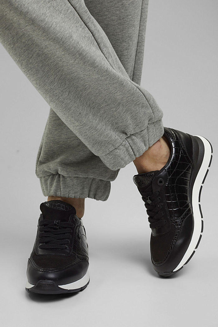 Sneakers en similicuir, BLACK, detail image number 3
