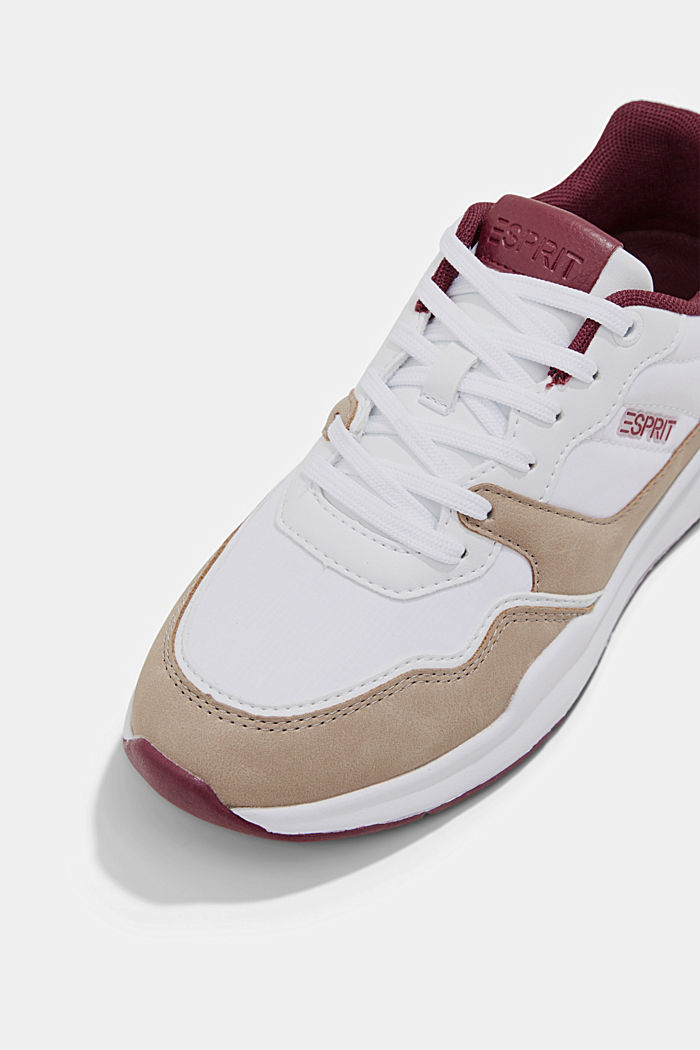 Trainers in a mix of materials, WHITE, detail image number 4