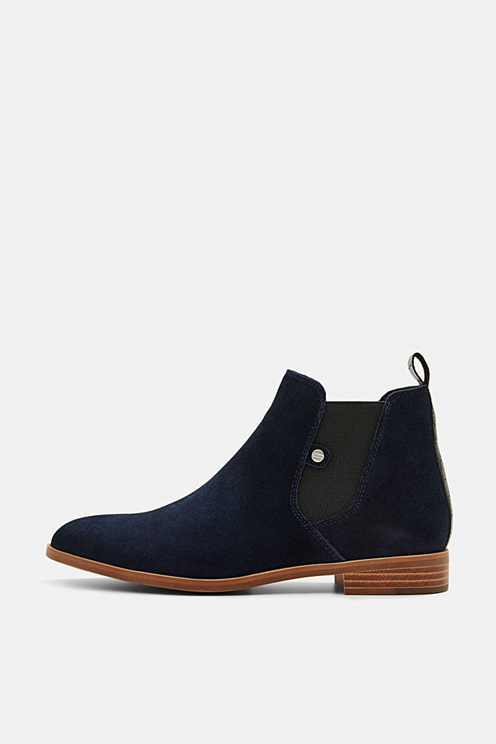 Suede Chelsea boots, NAVY, overview