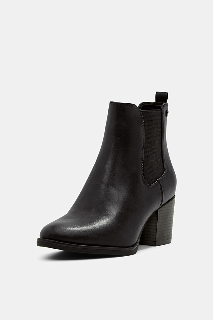 Vegan: faux leather ankle boots, BLACK, detail image number 2