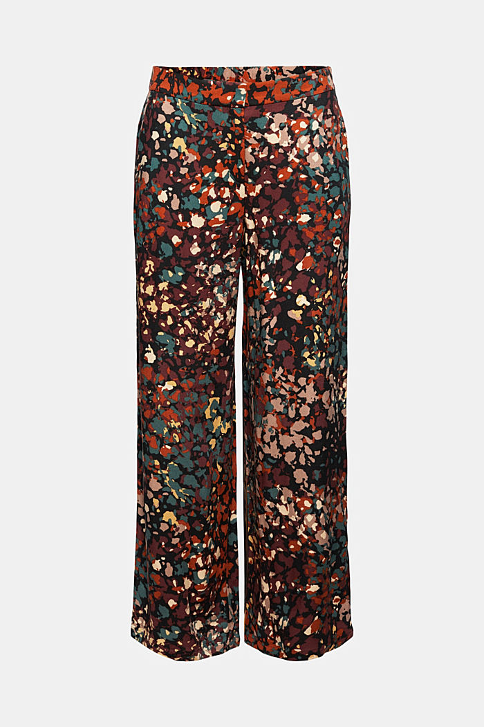 Print trousers with elasticated waistband