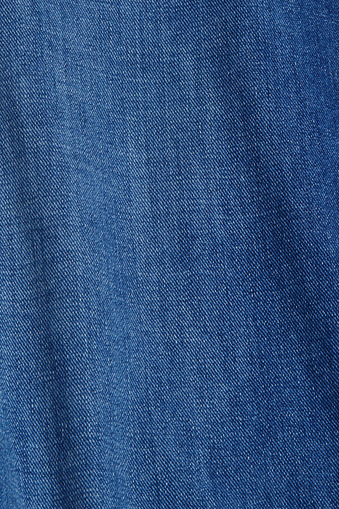 Cropped jeans van een katoenmix, BLUE MEDIUM WASHED, detail image number 4