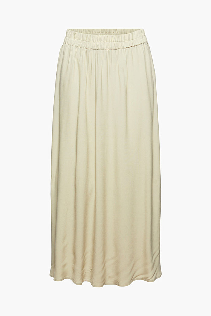 Midi skirt with an elasticated waistband, 100% viscose