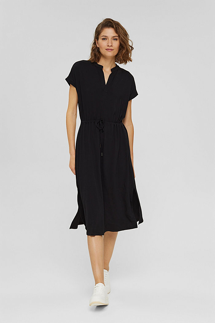 Jersey jurk van LENZING™ ECOVERO™, BLACK, detail image number 0