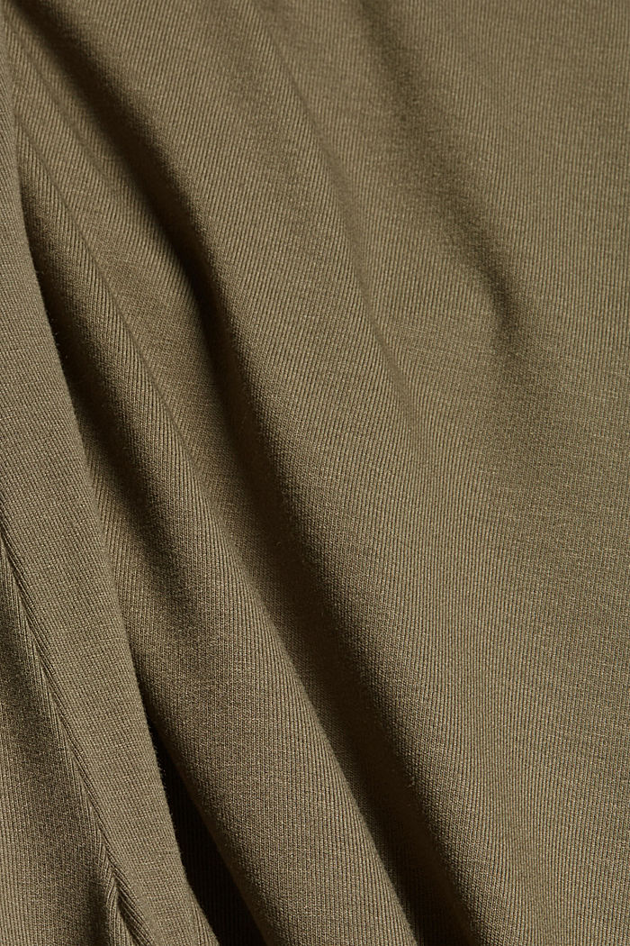 Jersey-mekko LENZING™ ECOVERO™ -materiaalia, DARK KHAKI, detail image number 4