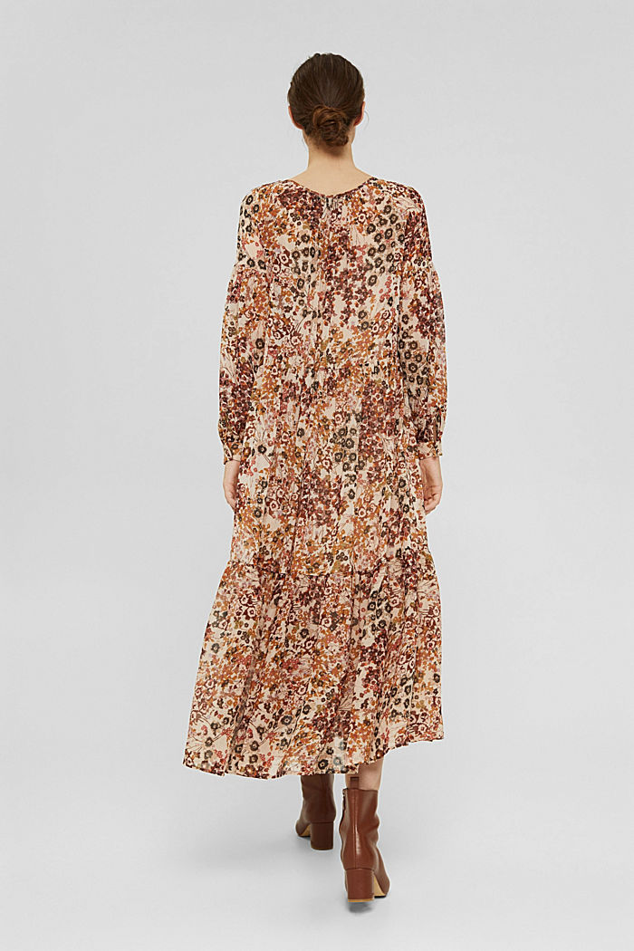 Gerecycled: gebloemde maxi-jurk van chiffon, ICE, detail image number 2