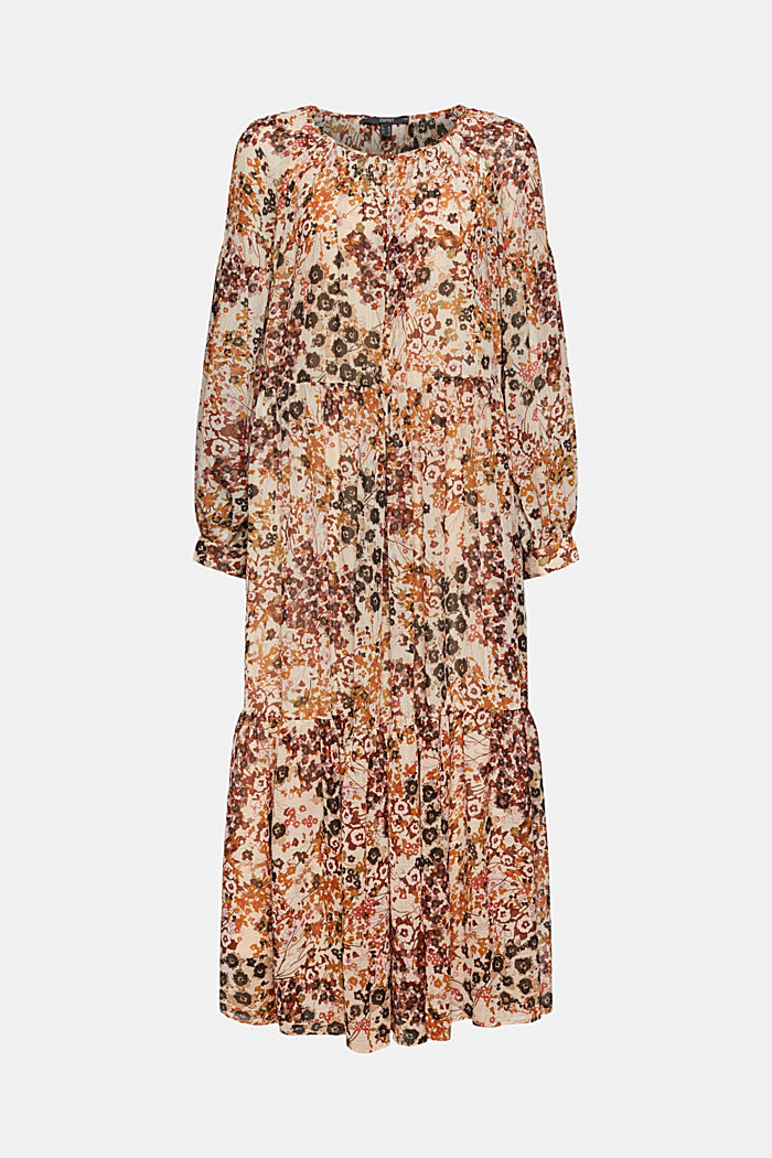 Z recyklovaného materiálu:  šifonové maxi šaty s květinovým vzorem