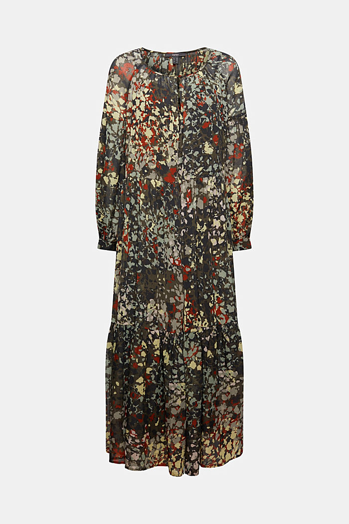 Z recyklovaného materiálu:  šifonové maxi šaty s květinovým vzorem