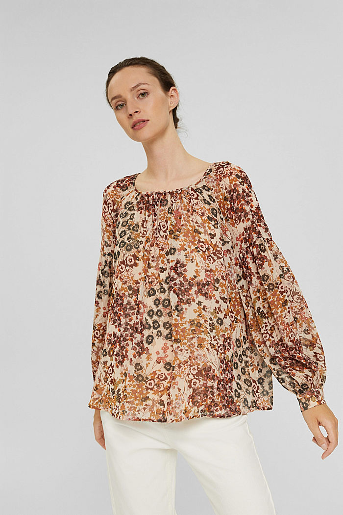 Gerecycled: gebloemde blouse van chiffon, ICE, detail image number 0