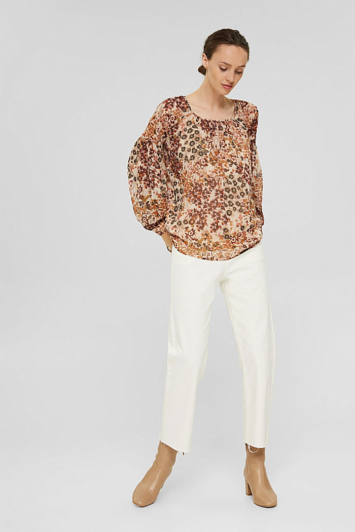 Gerecycled: gebloemde blouse van chiffon, ICE, detail image number 1