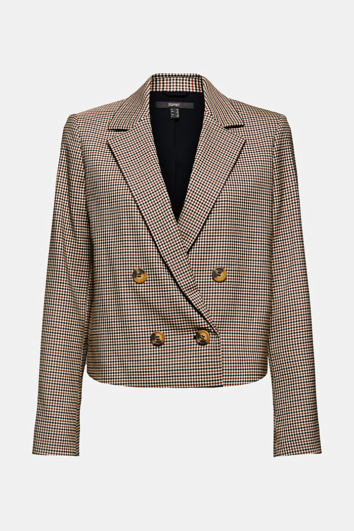 PIED-DE-POULE mix + match korte blazer, KHAKI BEIGE, detail image number 5
