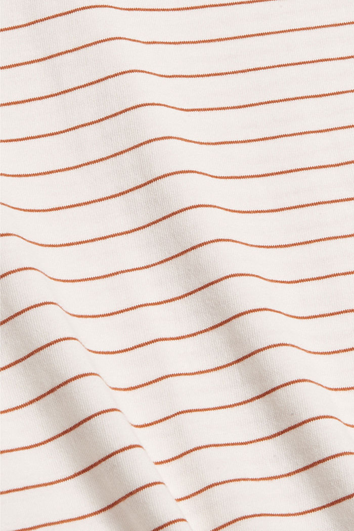 Basic T-Shirt with fine stripes, OFF WHITE, detail image number 4