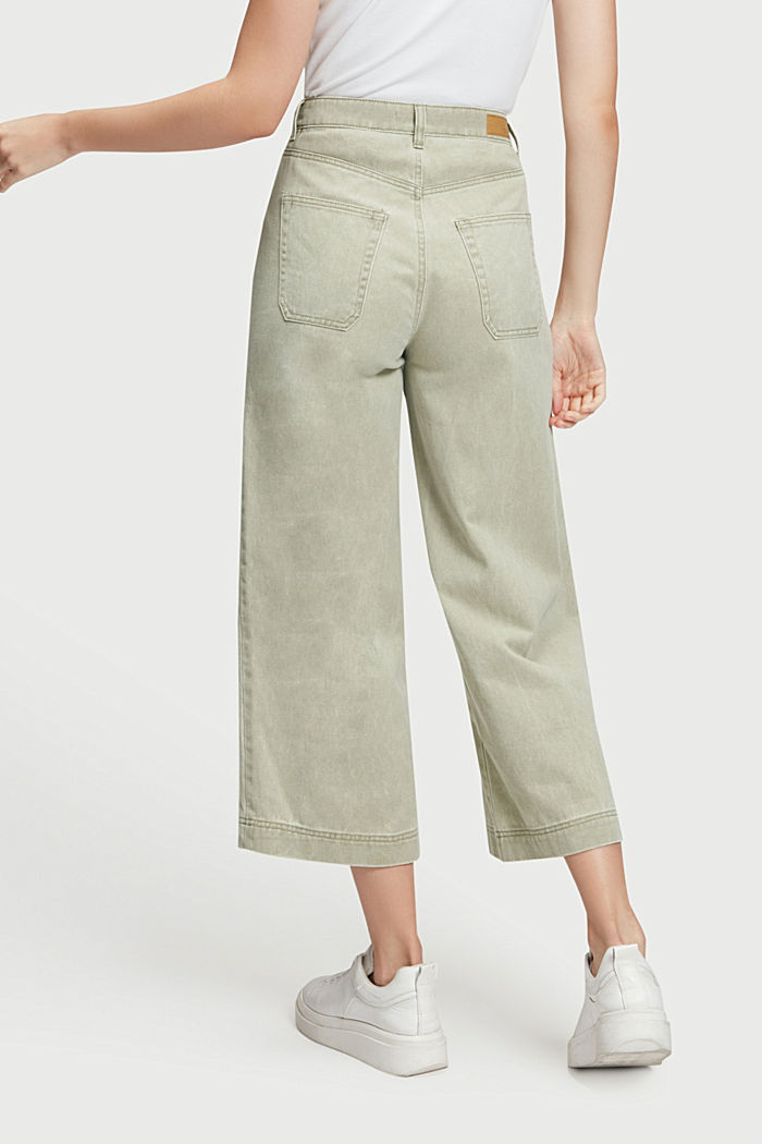 Culottes with a high waistband, PALE KHAKI, detail-asia image number 1