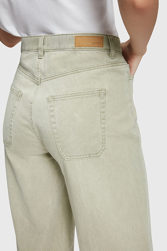 Culottes with a high waistband, PALE KHAKI, detail-asia image number 3