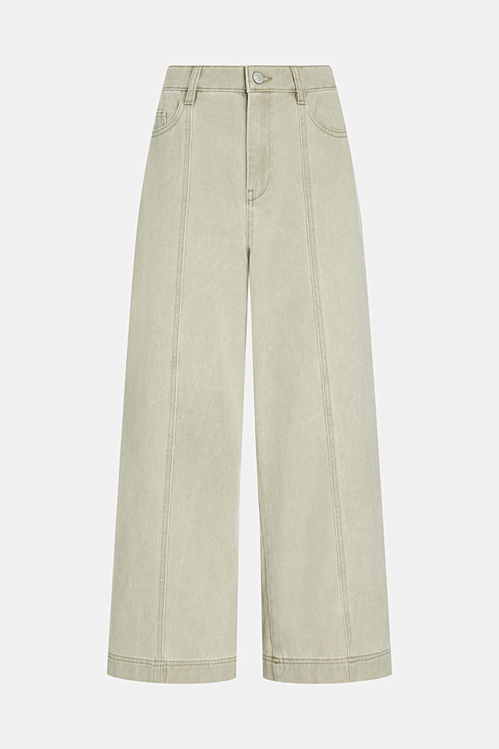 Culottes with a high waistband, PALE KHAKI, detail-asia image number 4