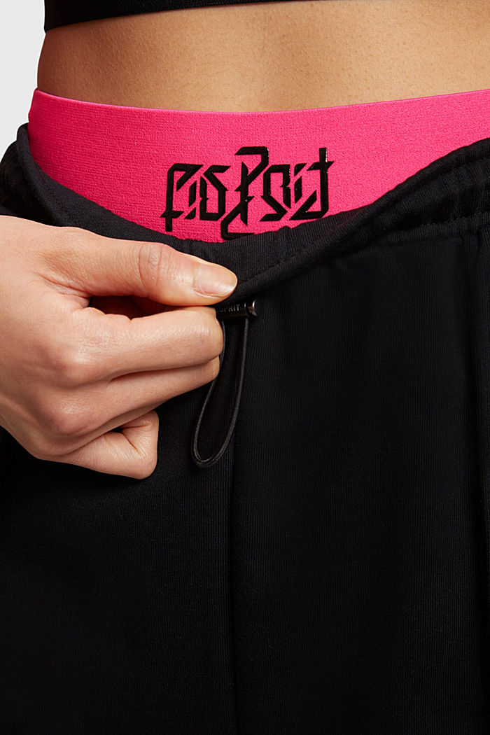Double Waistband Relaxed Sweat Shorts, BLACK, detail-asia image number 2