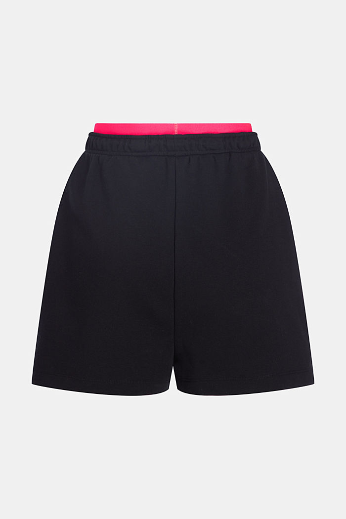 Double Waistband Relaxed Sweat Shorts, BLACK, detail-asia image number 5