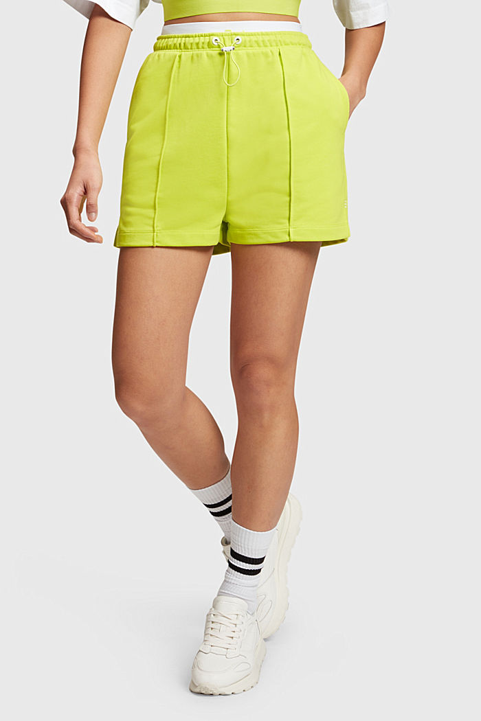 Double Waistband Relaxed Sweat Shorts, LIME YELLOW, detail-asia image number 0