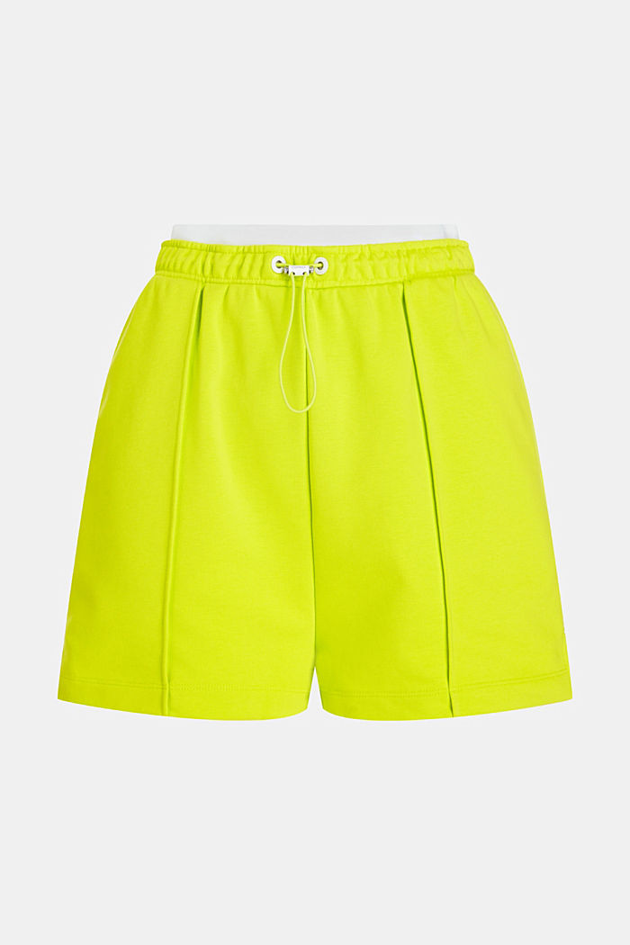 Double Waistband Relaxed Sweat Shorts, LIME YELLOW, detail-asia image number 4