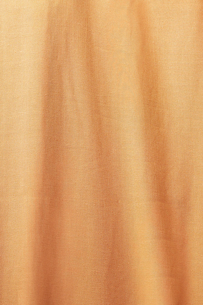 Blended linen: shirt dress with a belt, PEACH, detail-asia image number 4