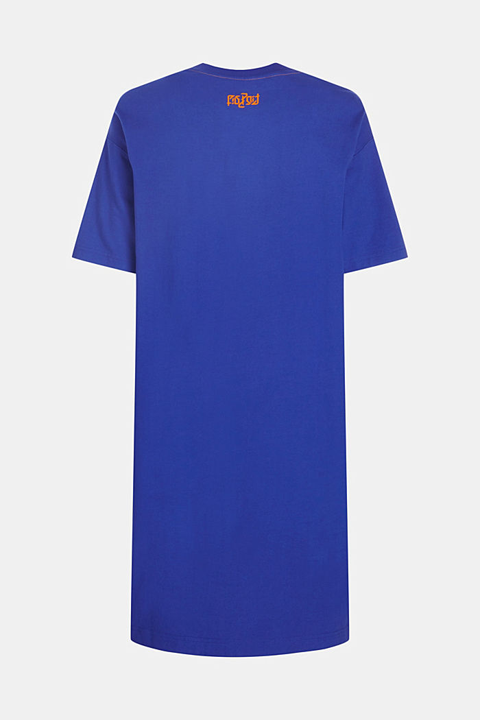 사이드 슬릿 로고 티 드레스, BLUE, detail-asia image number 5