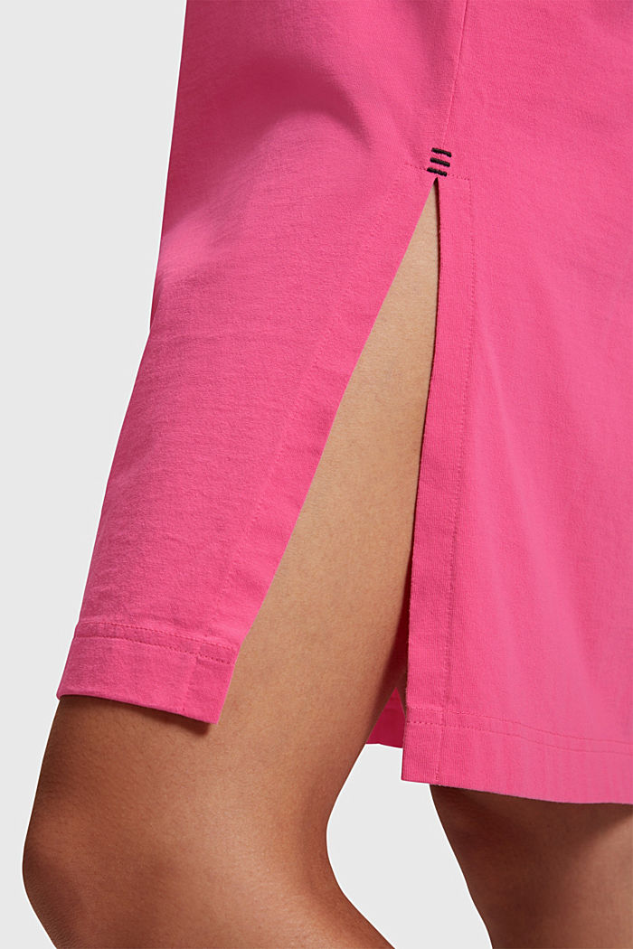 側面開衩標誌 T 恤連身裙, 粉紅色, detail-asia image number 3