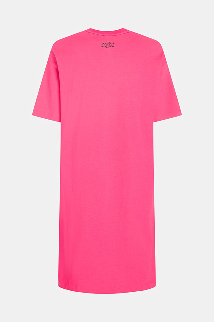 側面開衩標誌 T 恤連身裙, 粉紅色, detail-asia image number 5