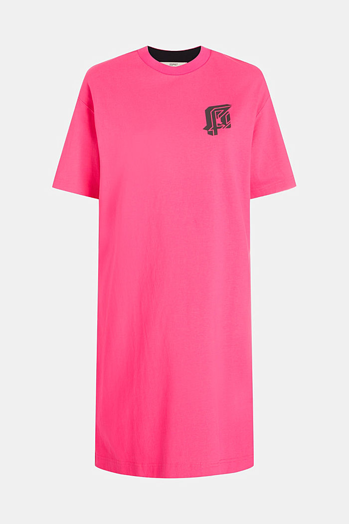 側面開衩標誌 T 恤連身裙, 粉紅色, detail-asia image number 4