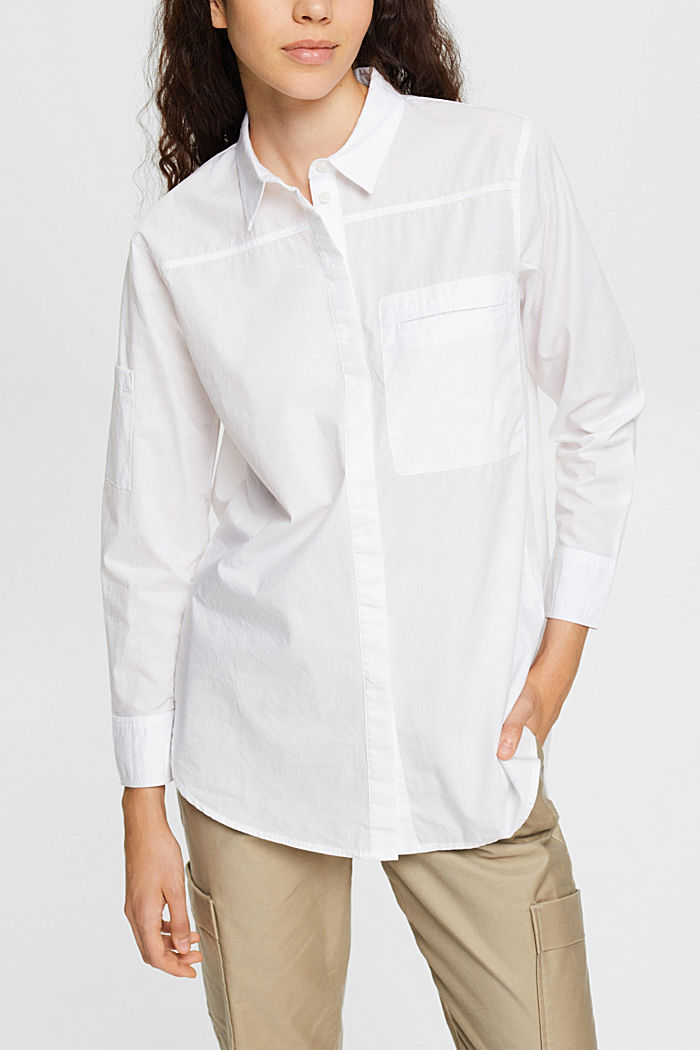 有機棉女裝恤衫, WHITE, detail-asia image number 0