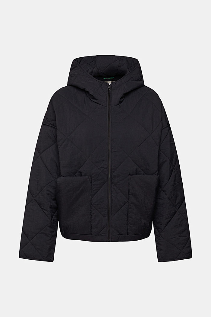 Quilted jacket with pockets, BLACK, detail-asia image number 5