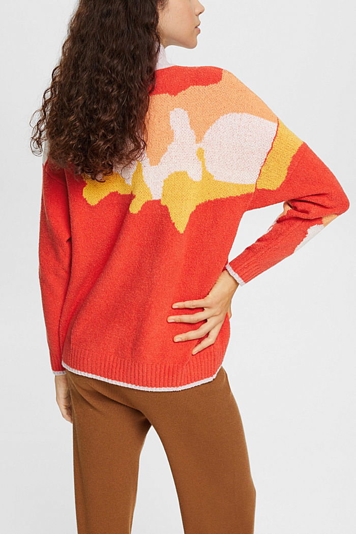 Multicoloured knitted jumper, ORANGE RED 4, detail-asia image number 1
