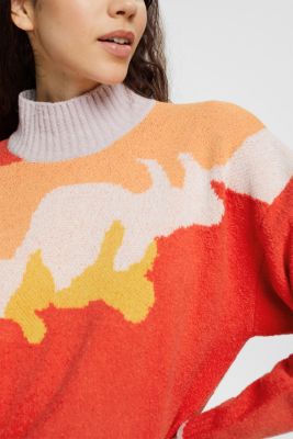 Multicoloured knitted jumper, ORANGE RED 4, detail-asia image number 3
