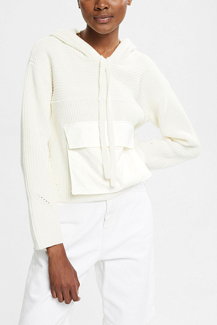 Knit hooded jumper