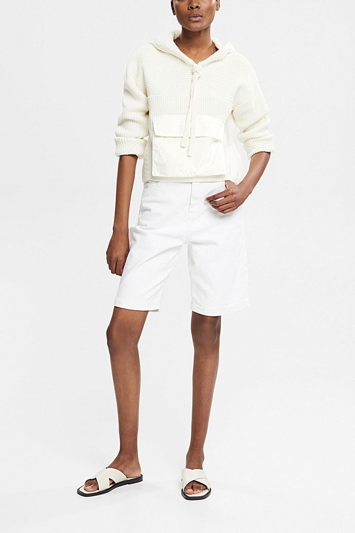 Knit hooded jumper, OFF WHITE, detail-asia image number 2