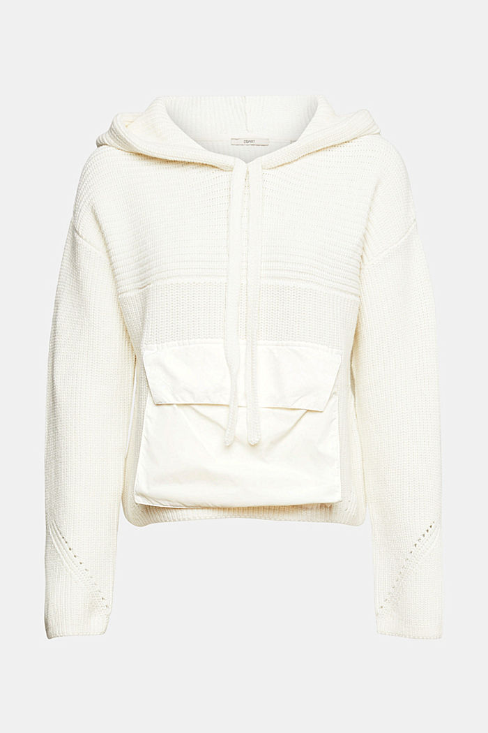 Knit hooded jumper, OFF WHITE, detail-asia image number 5