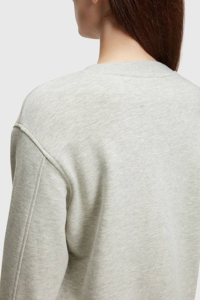 Sweatshirt with lettering embroidery, LIGHT GREY, detail-asia image number 3