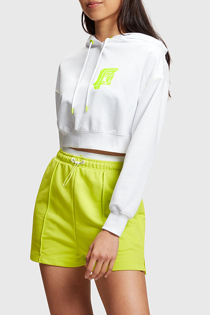 Cropped Neon Pop Logo Hoodie, WHITE, detail-asia image number 0