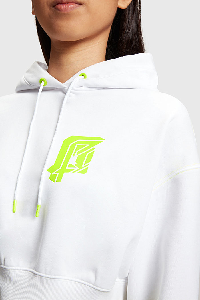 Cropped Neon Logo Hoodie, WHITE, detail-asia image number 2