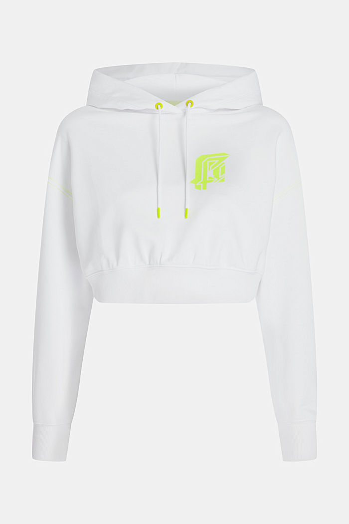 Cropped Neon Logo Hoodie