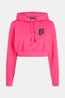 Cropped Neon Pop Logo Hoodie