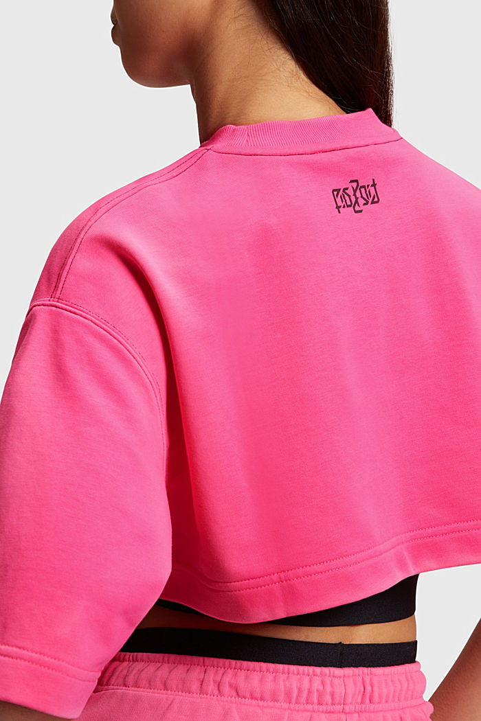 螢光印花標誌短身衛衣兩件套, 粉紅色, detail-asia image number 3