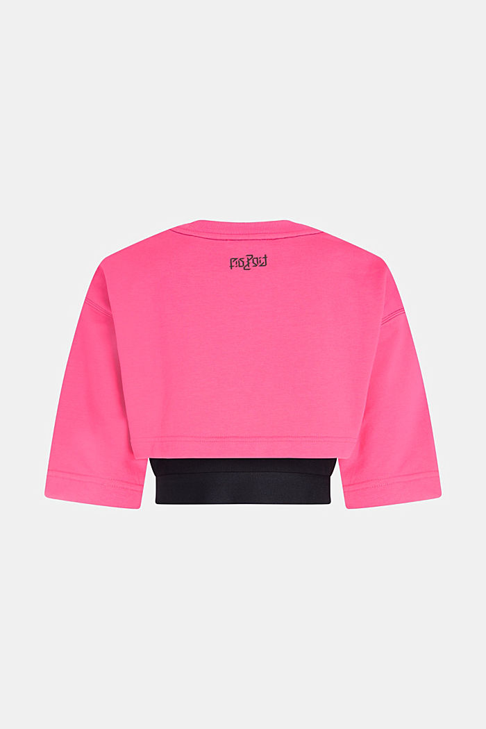 螢光印花標誌短身衛衣兩件套, 粉紅色, detail-asia image number 8