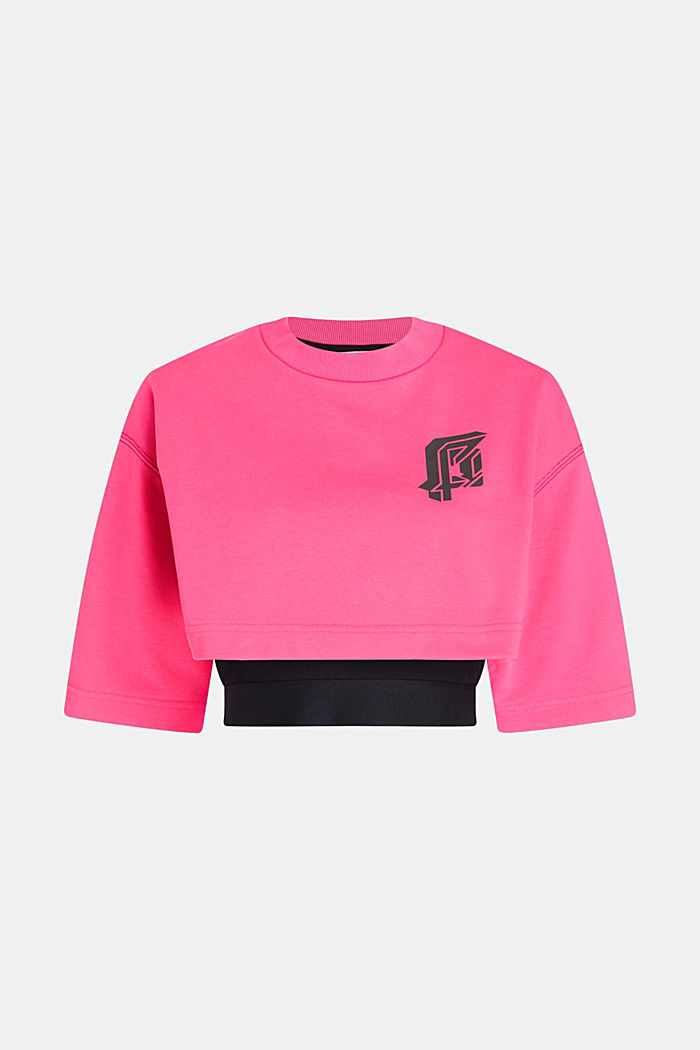 螢光印花標誌短身衛衣兩件套, 粉紅色, detail-asia image number 7