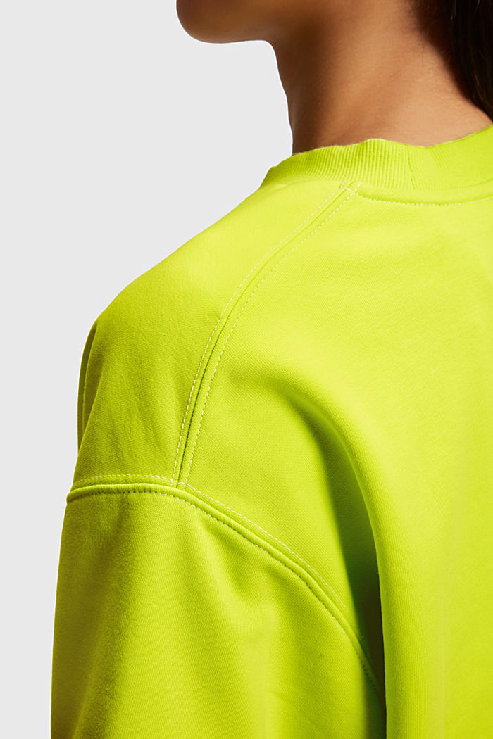 2-in-1 Neon Print Logo Cropped Sweat Set, LIME YELLOW, detail-asia image number 3