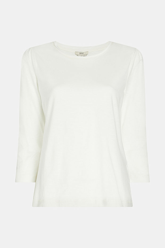 Long sleeve cotton top, OFF WHITE, detail-asia image number 5