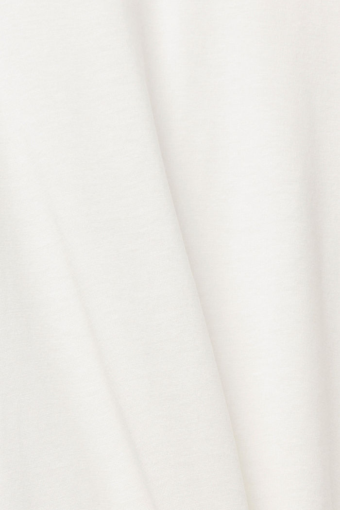 With TENCEL™: T-shirt with band collar, OFF WHITE, detail-asia image number 5
