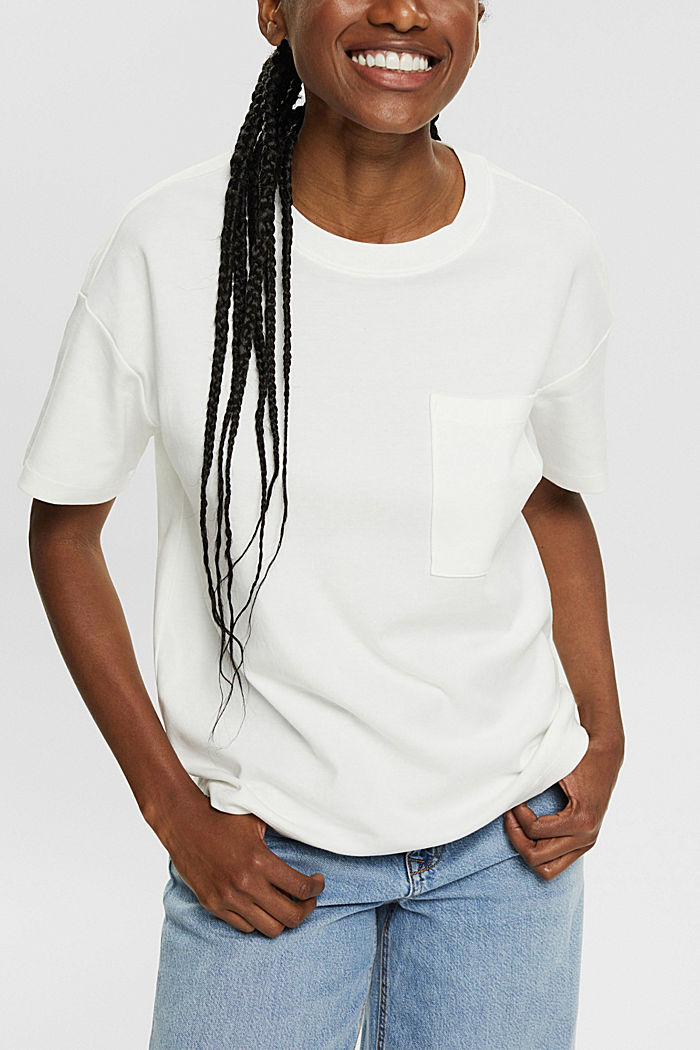 T-shirt with a breast pocket, OFF WHITE, detail-asia image number 0