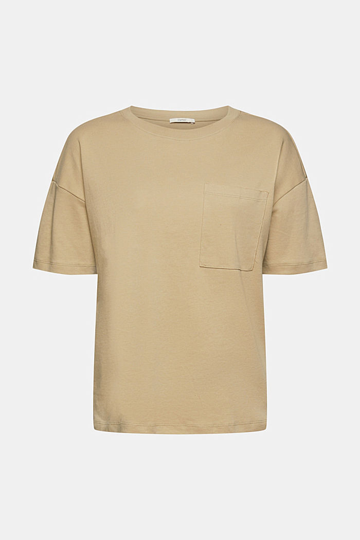 T-shirt with a breast pocket, PALE KHAKI, detail-asia image number 5